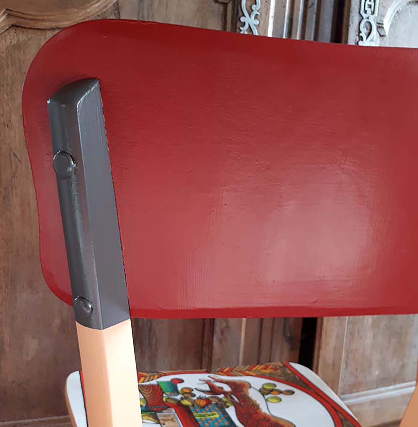 Pair of vintage kitchen chairs completely revamped