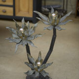 Bronze lamp with 3 Flowers 1960