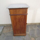 Old bedside table, marble top