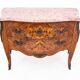 Chest of drawers with intarsia and marble top, France, circa 1880.