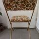 Vintage Lafuma folding chair in metal and floral pattern fabric
