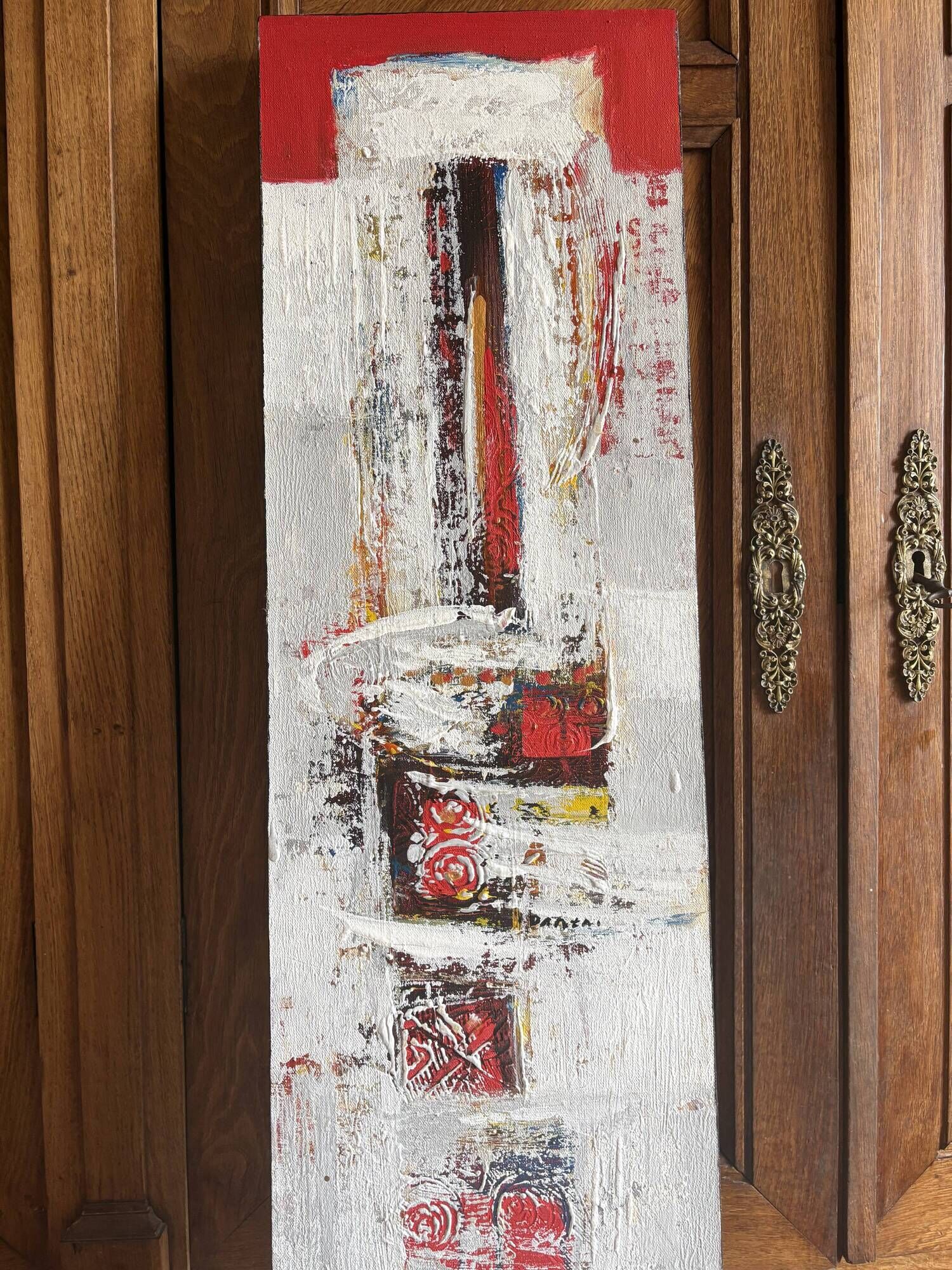 Contemporary abstract painting – danta “the narrow column iii” – 100x30 cm