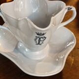 English earthenware service, CP monogram, ducal crown, 109 pieces