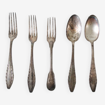 5 old silver-plated cutlery