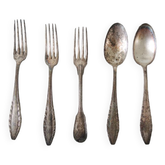 5 old silver-plated cutlery