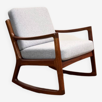 Mid-Century Teak Rocking Armchair by Ole Wanscher for France & Søn, 1950s