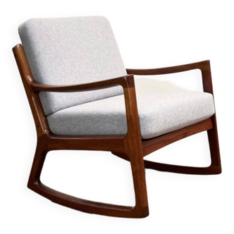 Mid-Century Teak Rocking Armchair by Ole Wanscher for France & Søn, 1950s