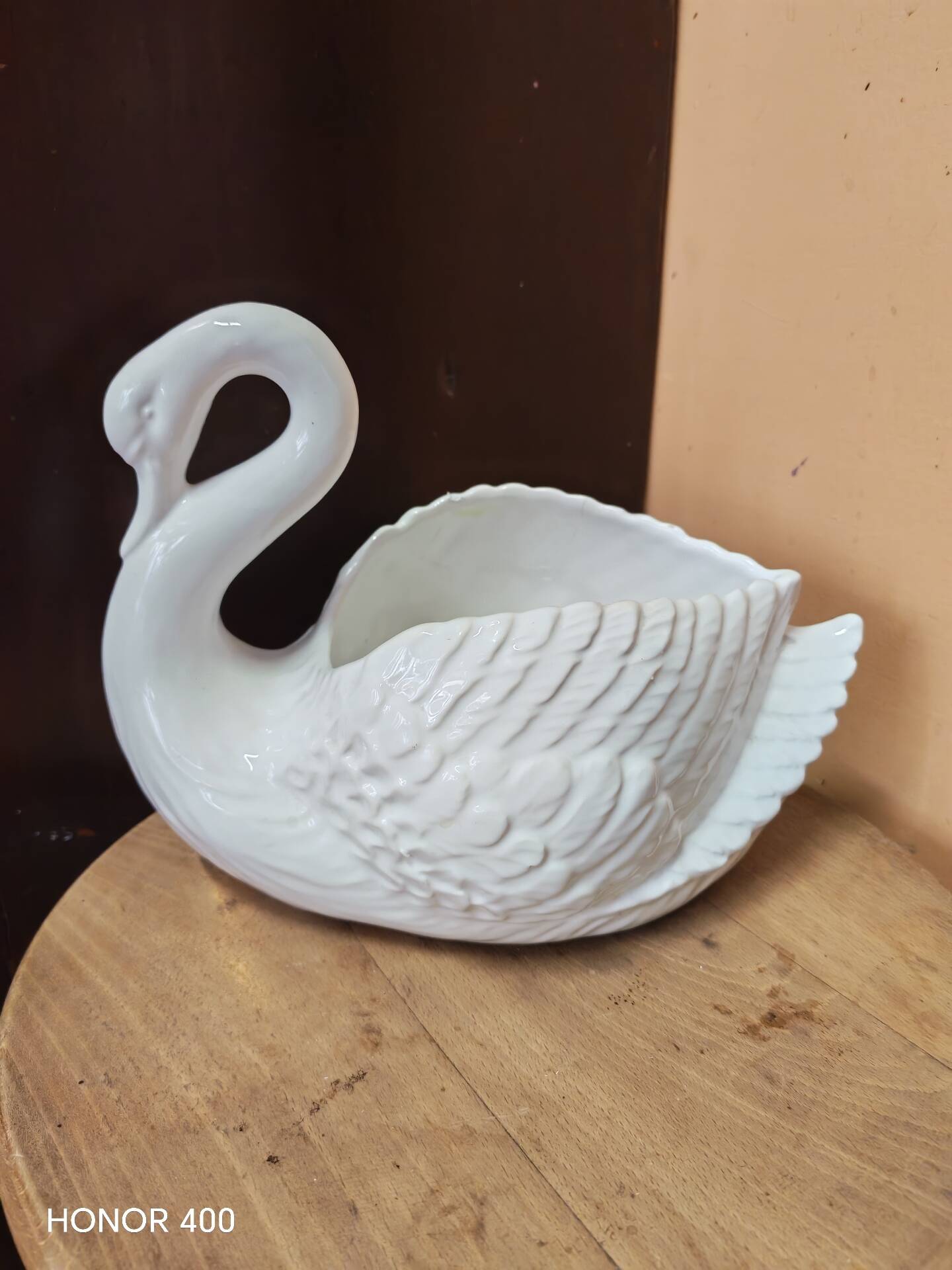 Vintage Italian ceramic swan planter pot