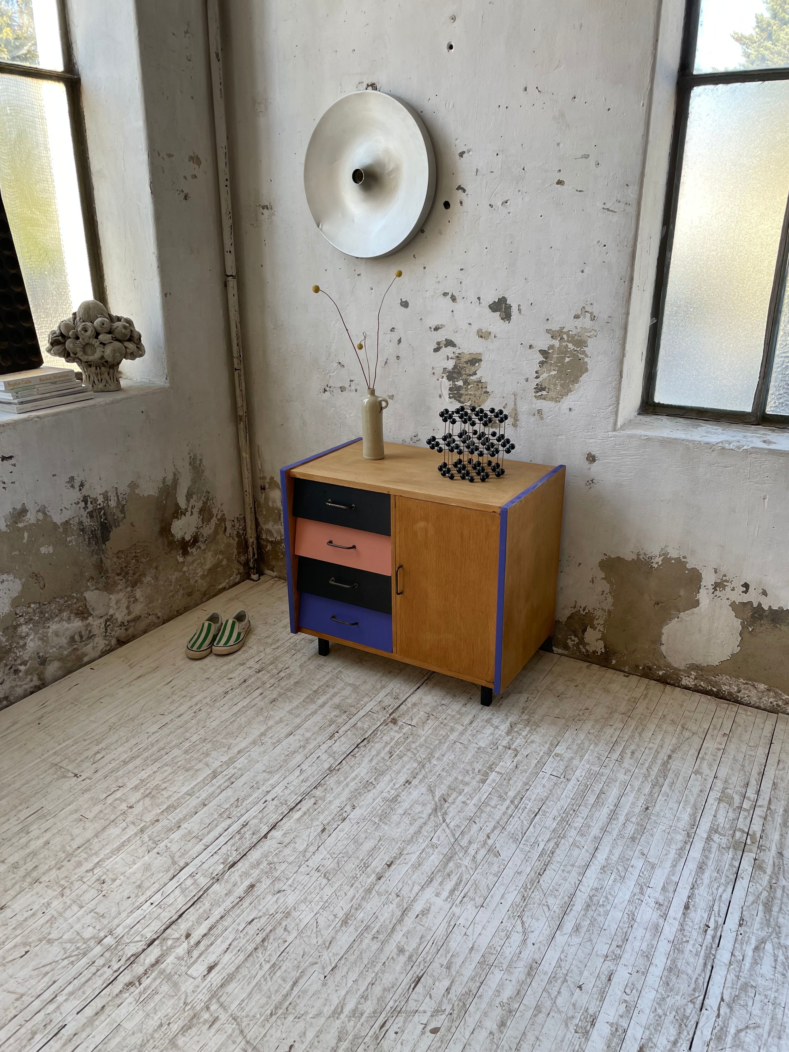 Meuble commode colorée années 60