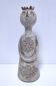 ceramic candle holder with crowned head signed P