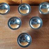 6 vintage stainless steel ice cream cups, France