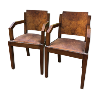 Pair of Art Deco armchairs