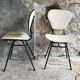 Pair of modernist chairs - black tubular base - vintage 1950