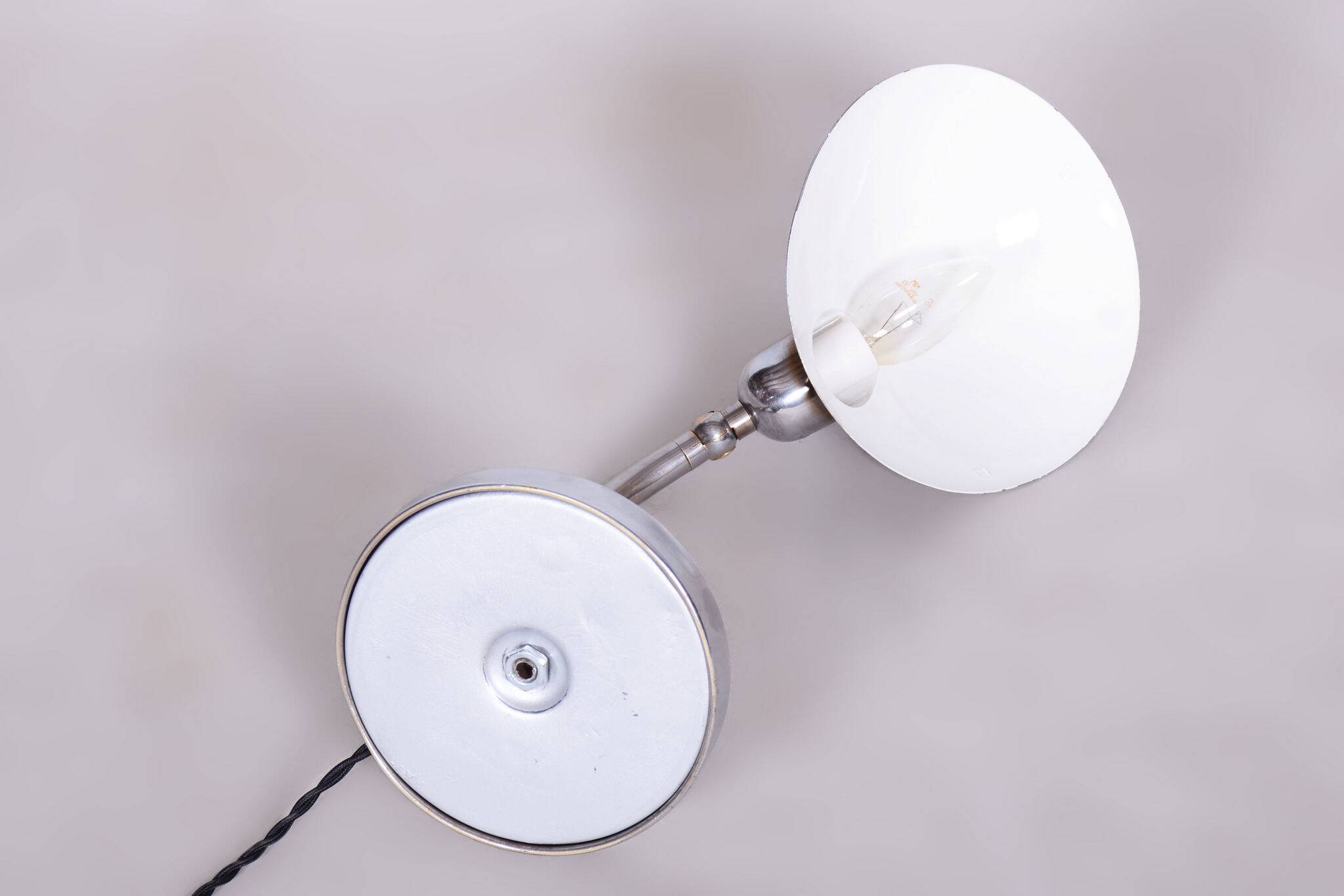 Restored Bauhaus Chrome Table Lamp, Franta Anyz, New Electrification, Czechia, 1920s