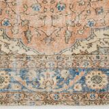 7x10 Turkish Blue & Peach Handmade Persian Rug, 220x304Cm
