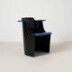 Bauhaus D61 Black and Blue Chair by El Lissitzky for Tecta, 1970s