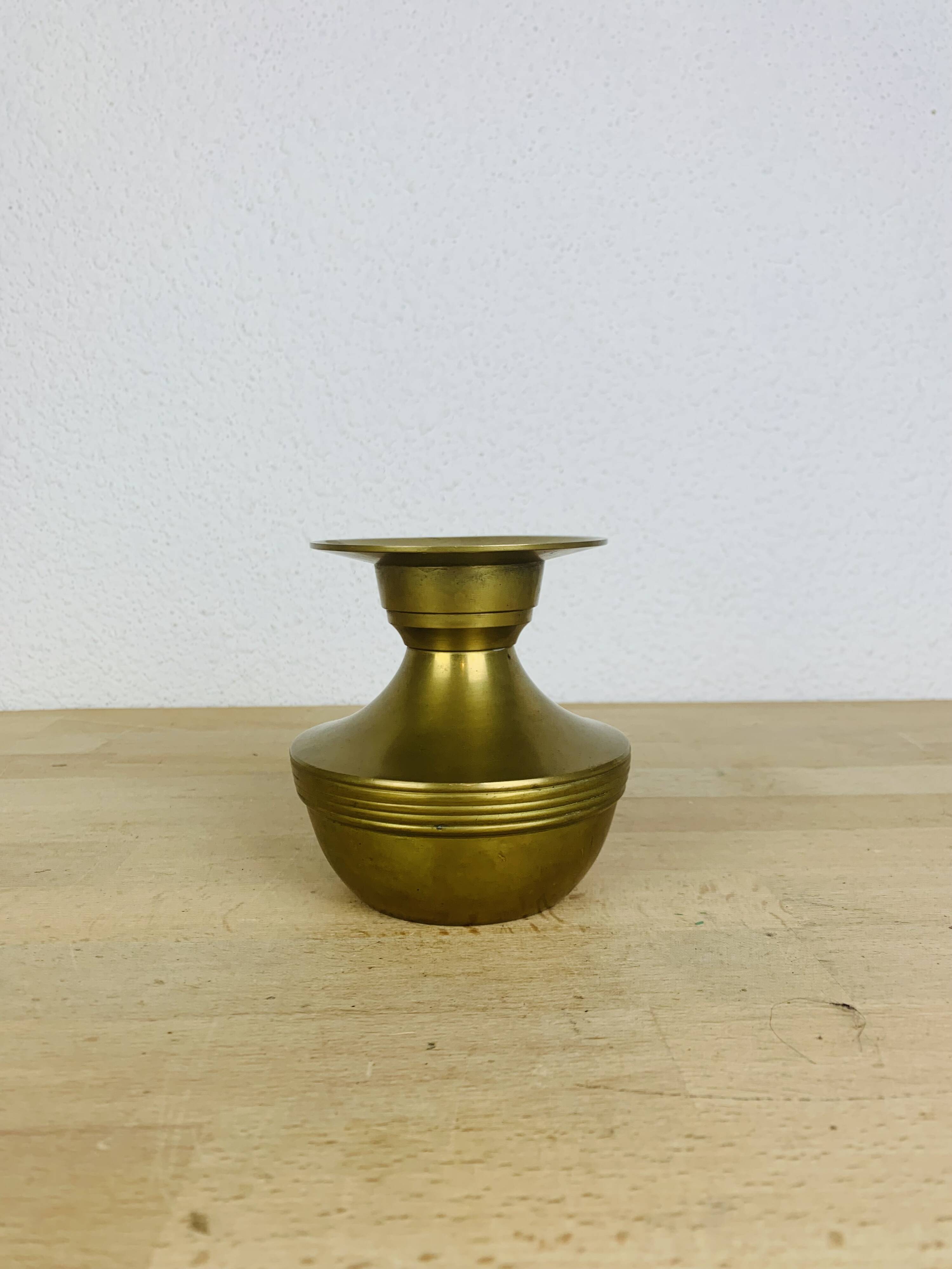Vintage gold-plated brass candle holder