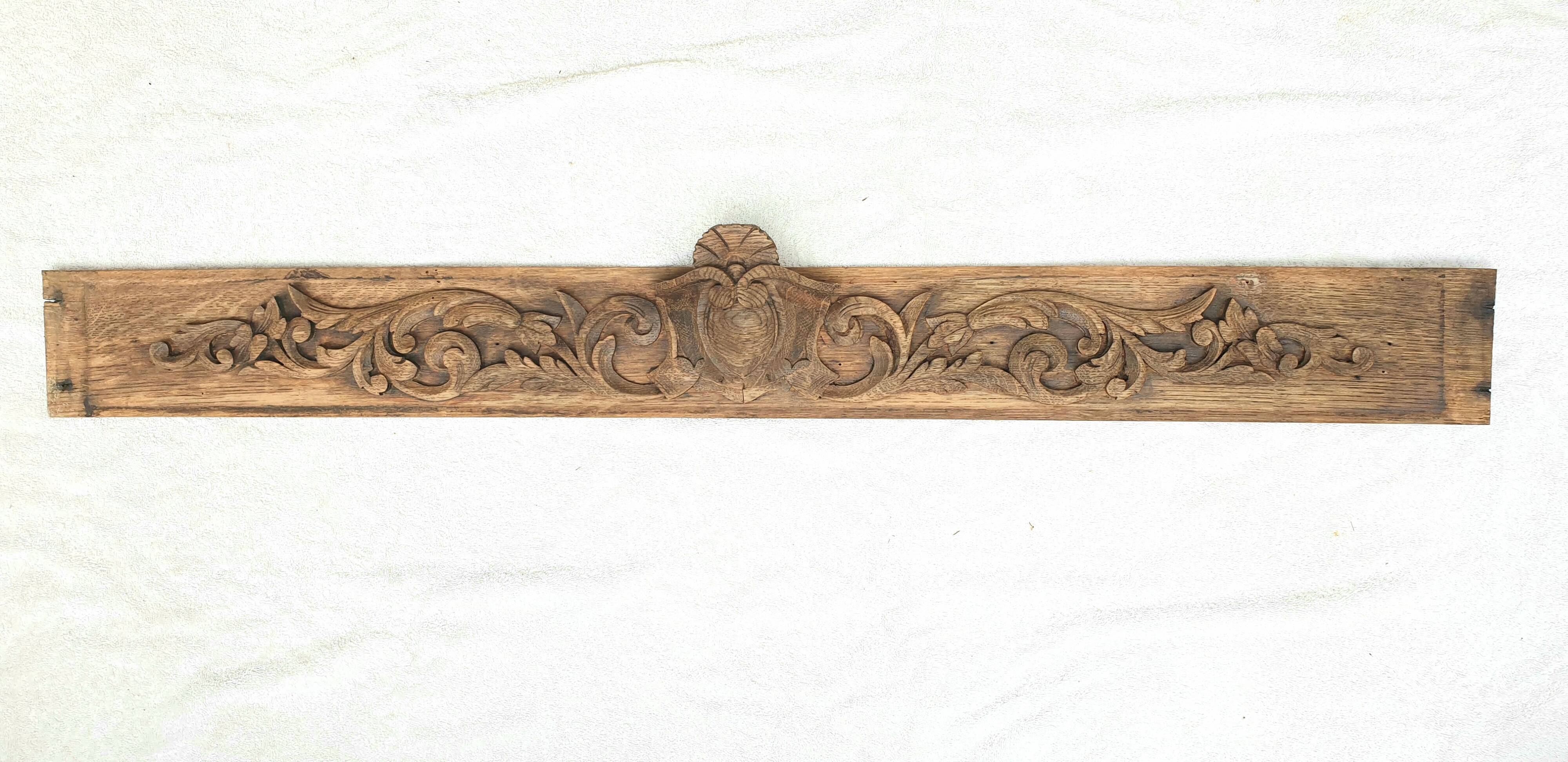 Finely carved wooden pediment