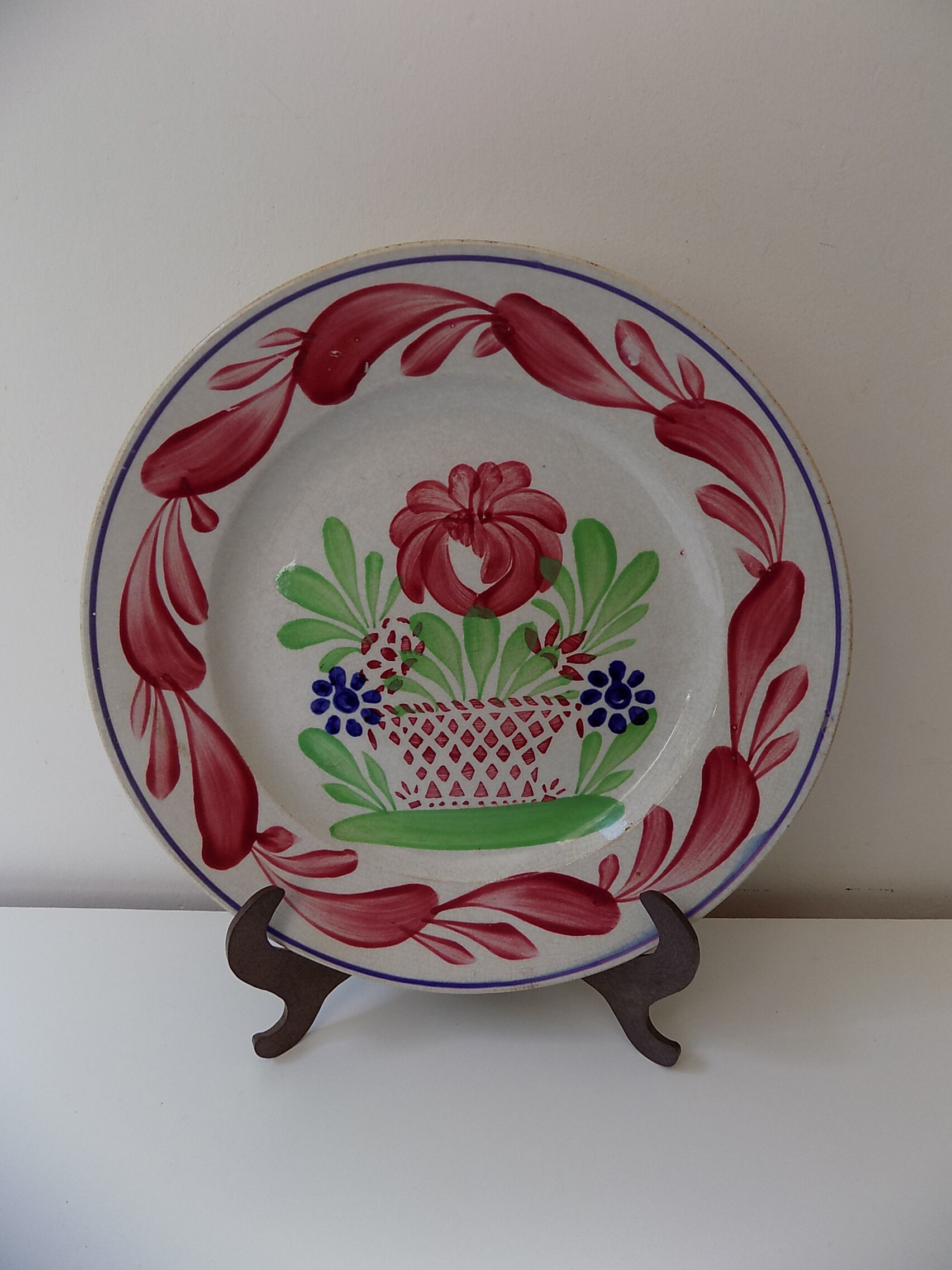2 assiettes fleuris faïence Choisy le roi