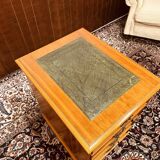 Classic English Chest of Drawers with leather inlay