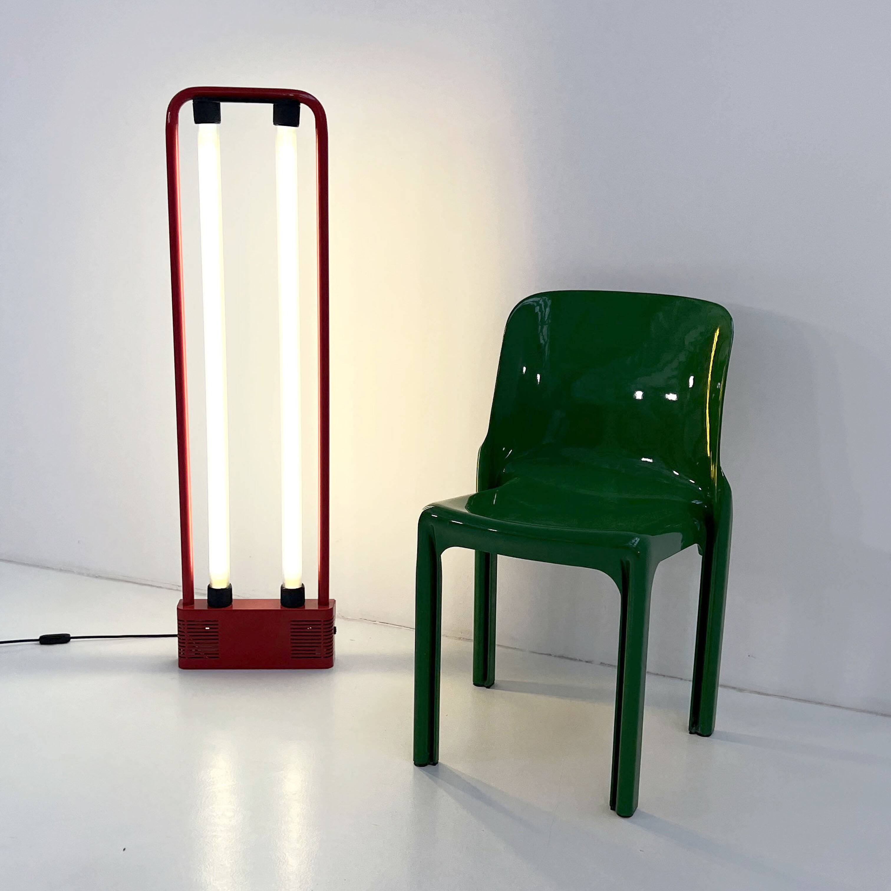 Red floor lamp by Gian N. Gigante for Zerbetto, 1980