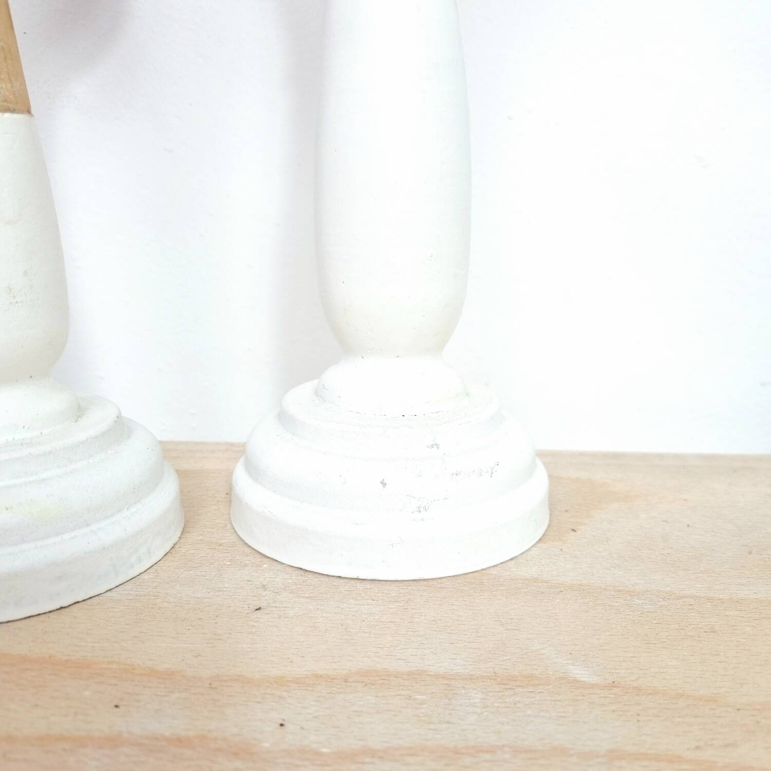 Painted wooden candlesticks