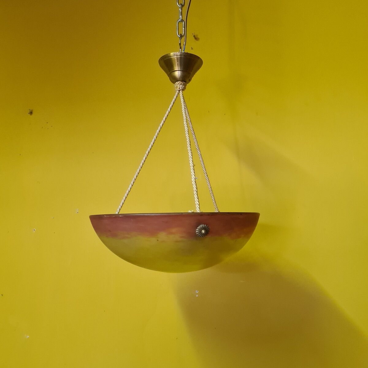 French pate verre hanging light from the 1910s 1920s