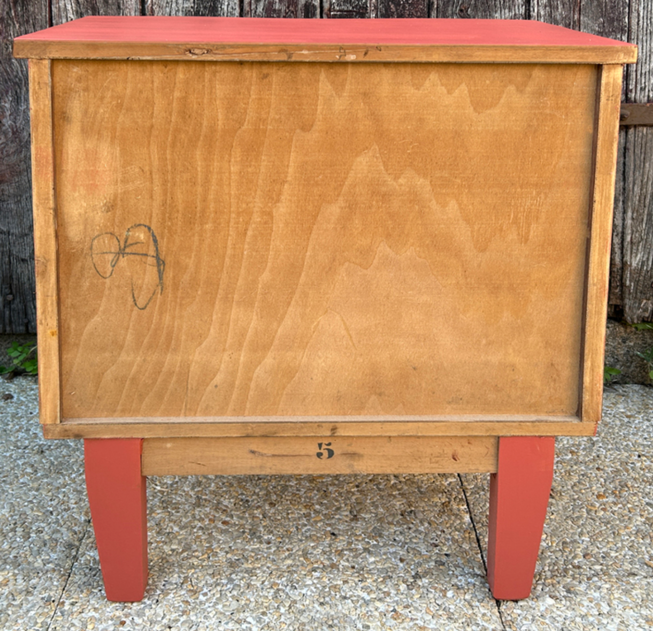 "Corail Bohème" bedside table – vintage relooked, 1940s / 1950s