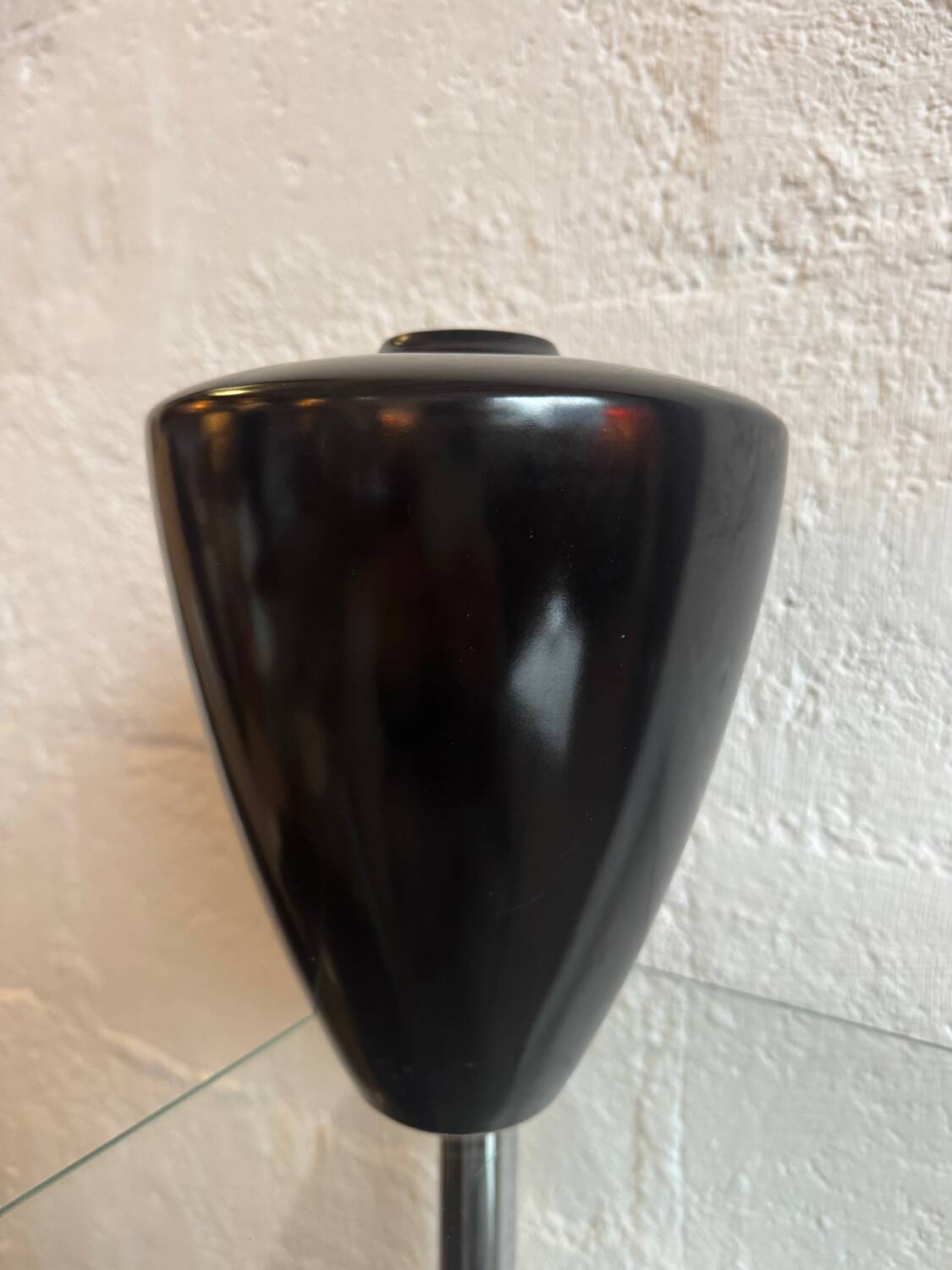 Modernist black ceramic vase from the 1950s.