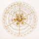 Large chandelier in gilded brass and crystal, by Palwa, Germany, 1970s.