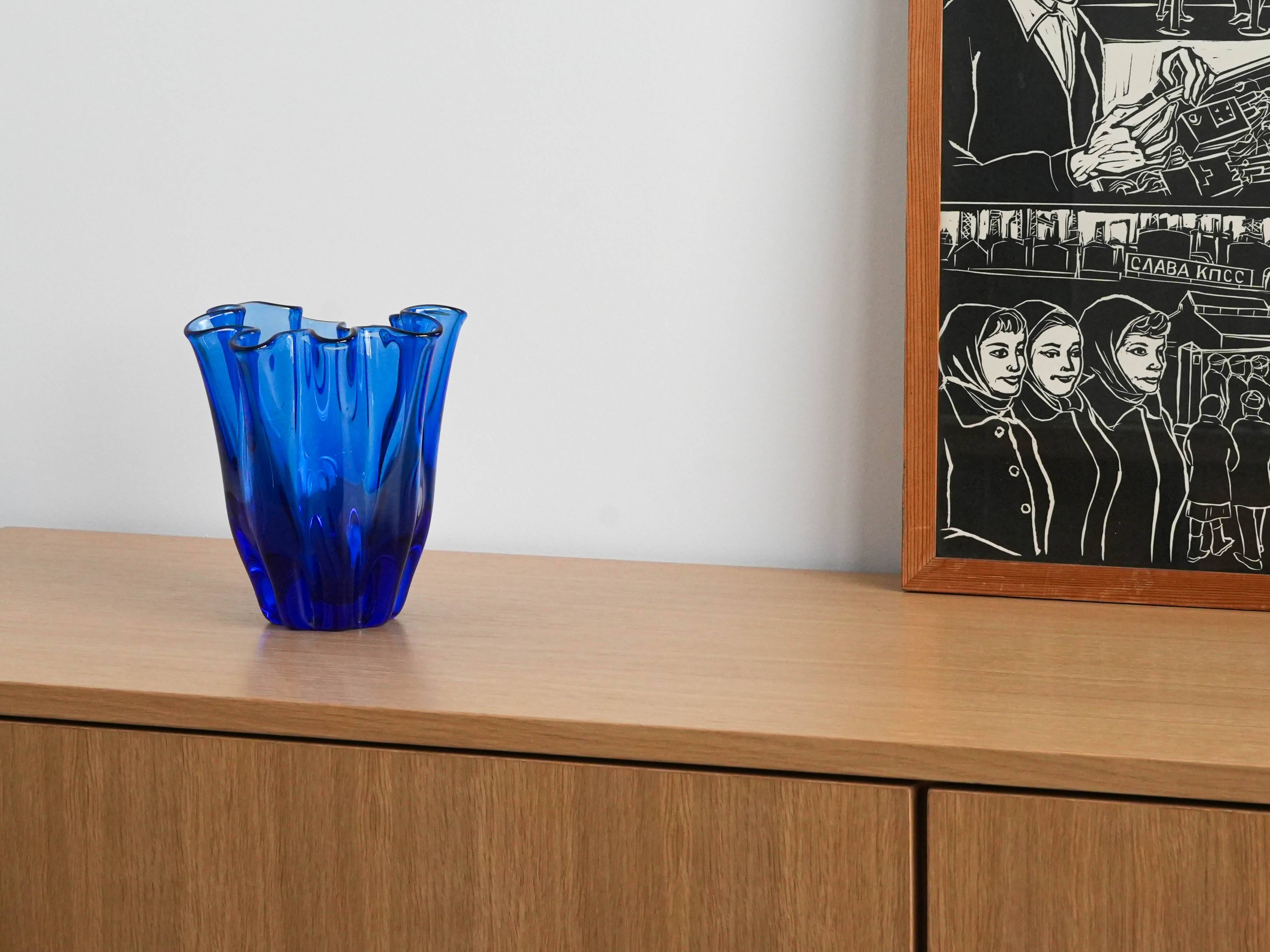 Cobalt vase, Danish design, 1970s, made in Denmark