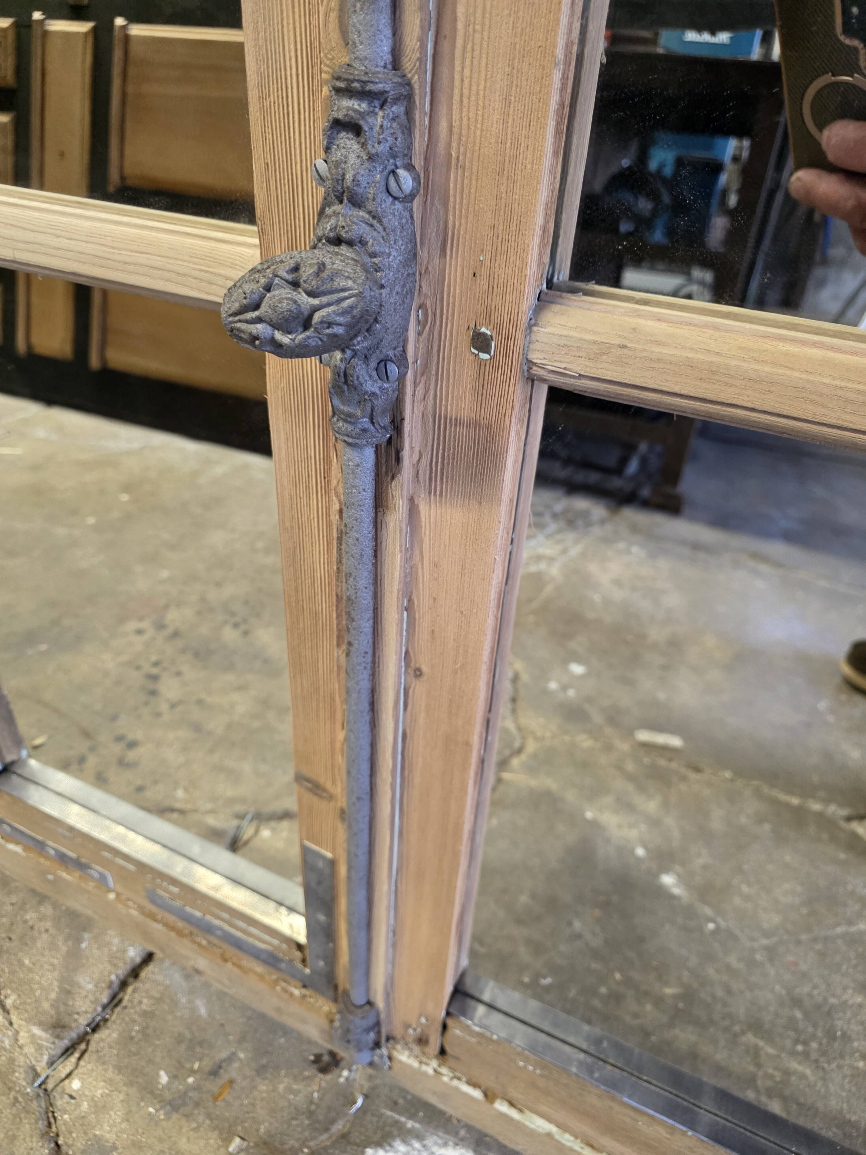 Pine window mirror from the 19th century.