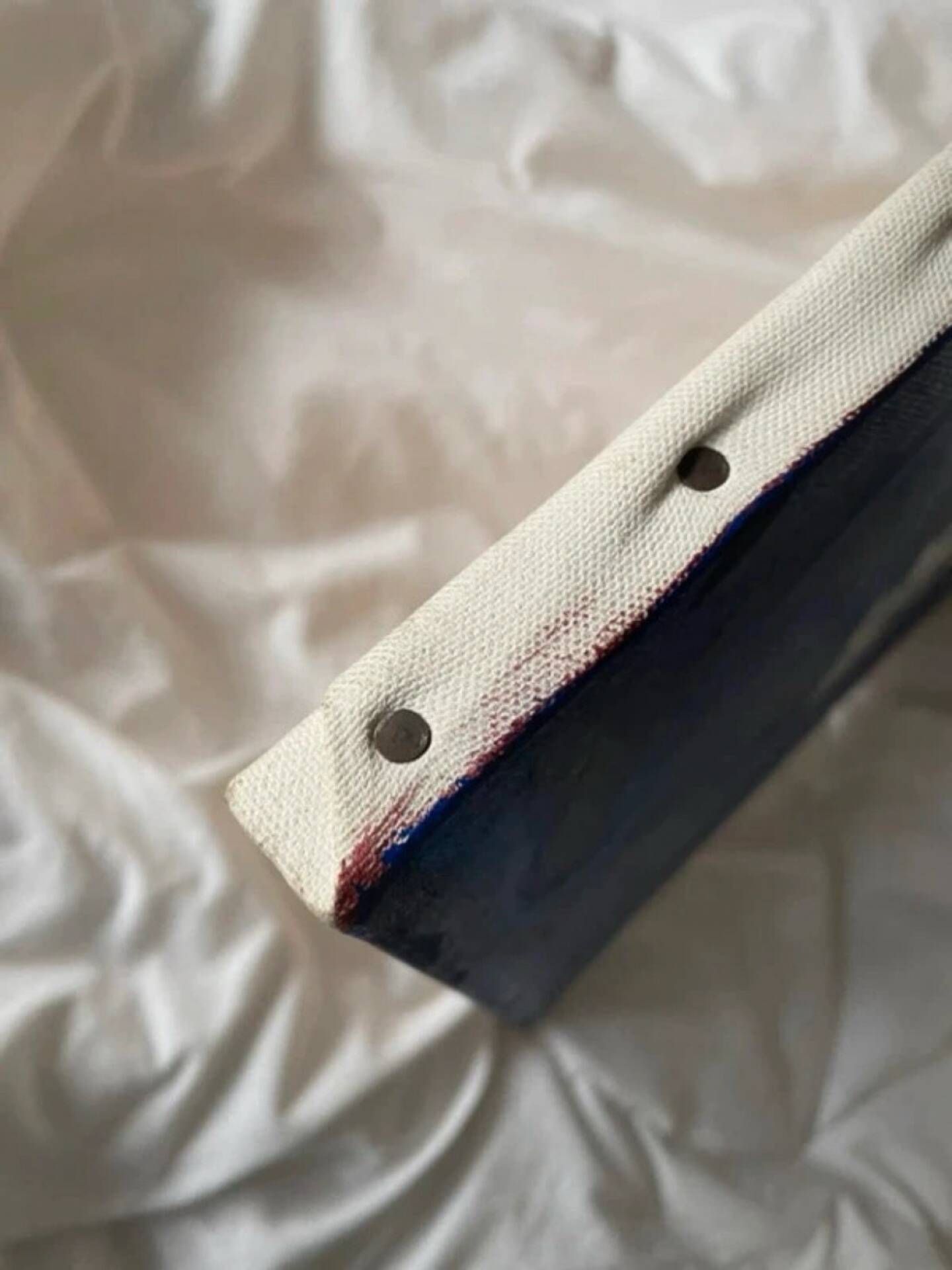 Peinture sur toile Lys et drapé bleu