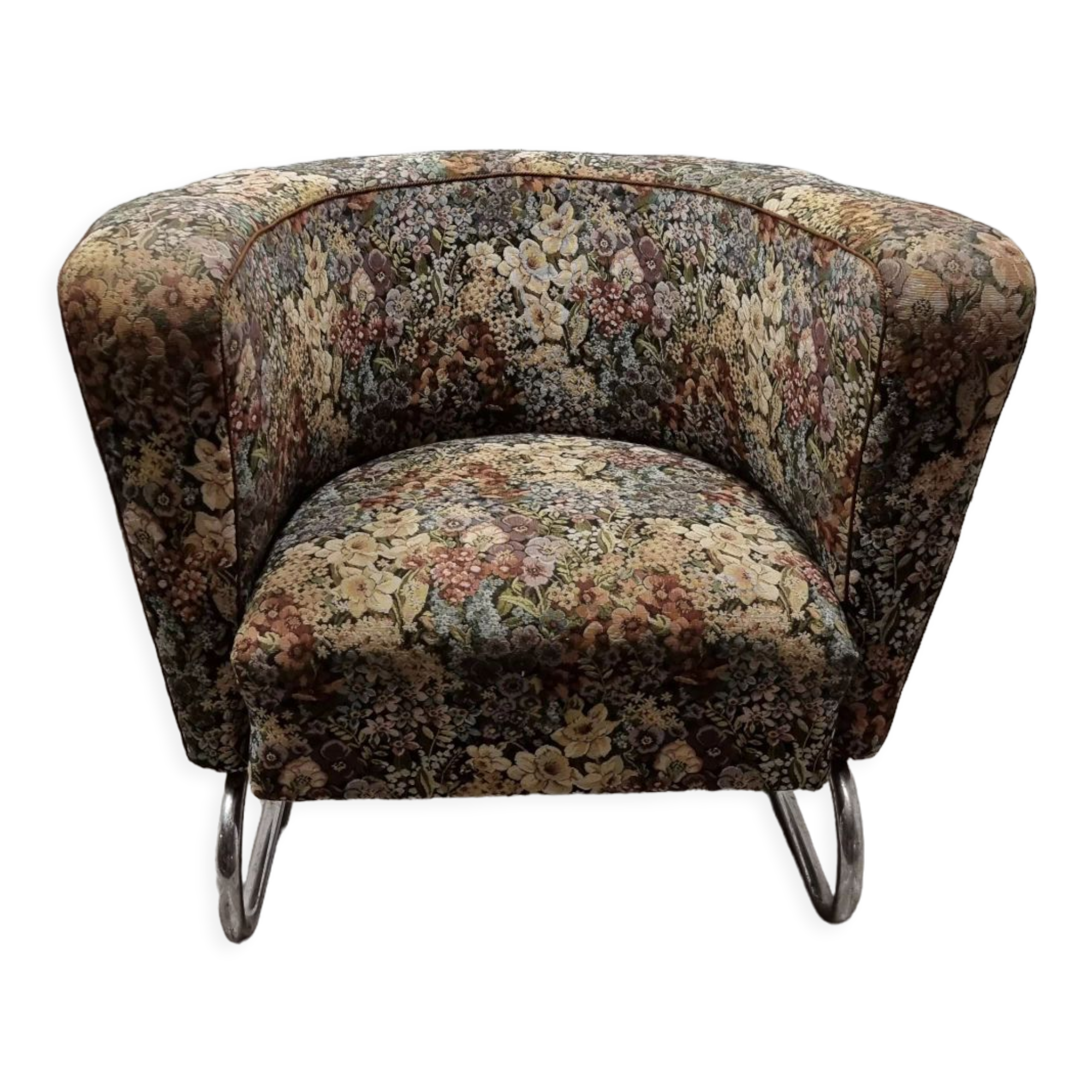 Chromed armchair by Jindrich Halabala