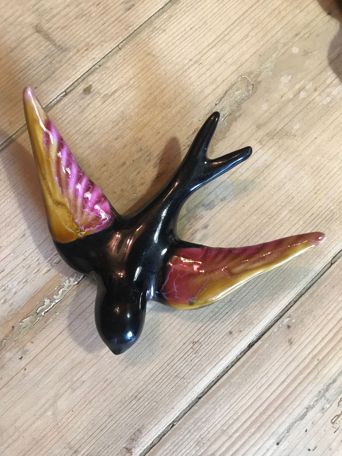 Lot de 3 hirondelles en céramique