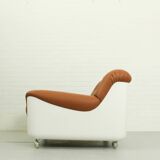 Space Age Fiberglass Lounge Chair in cognac leather, 1970s