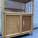 Rattan and wicker bamboo shelf