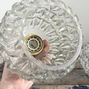 Set of two chiseled glass pendant lights