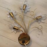 Applique murale en verre et metal doré