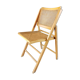 Vintage wooden folding chair with 1970 rattan seat and back