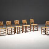 "Bauche" Dining Chairs by Charlotte Perriand for Steph Simon, France, 1950s