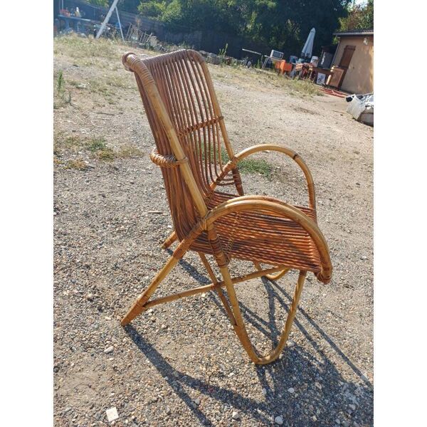 Fauteuil rotin, osier vintage