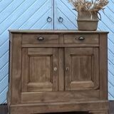 Buffet ancien 2 tiroirs en chêne massif brut esprit campagne chic