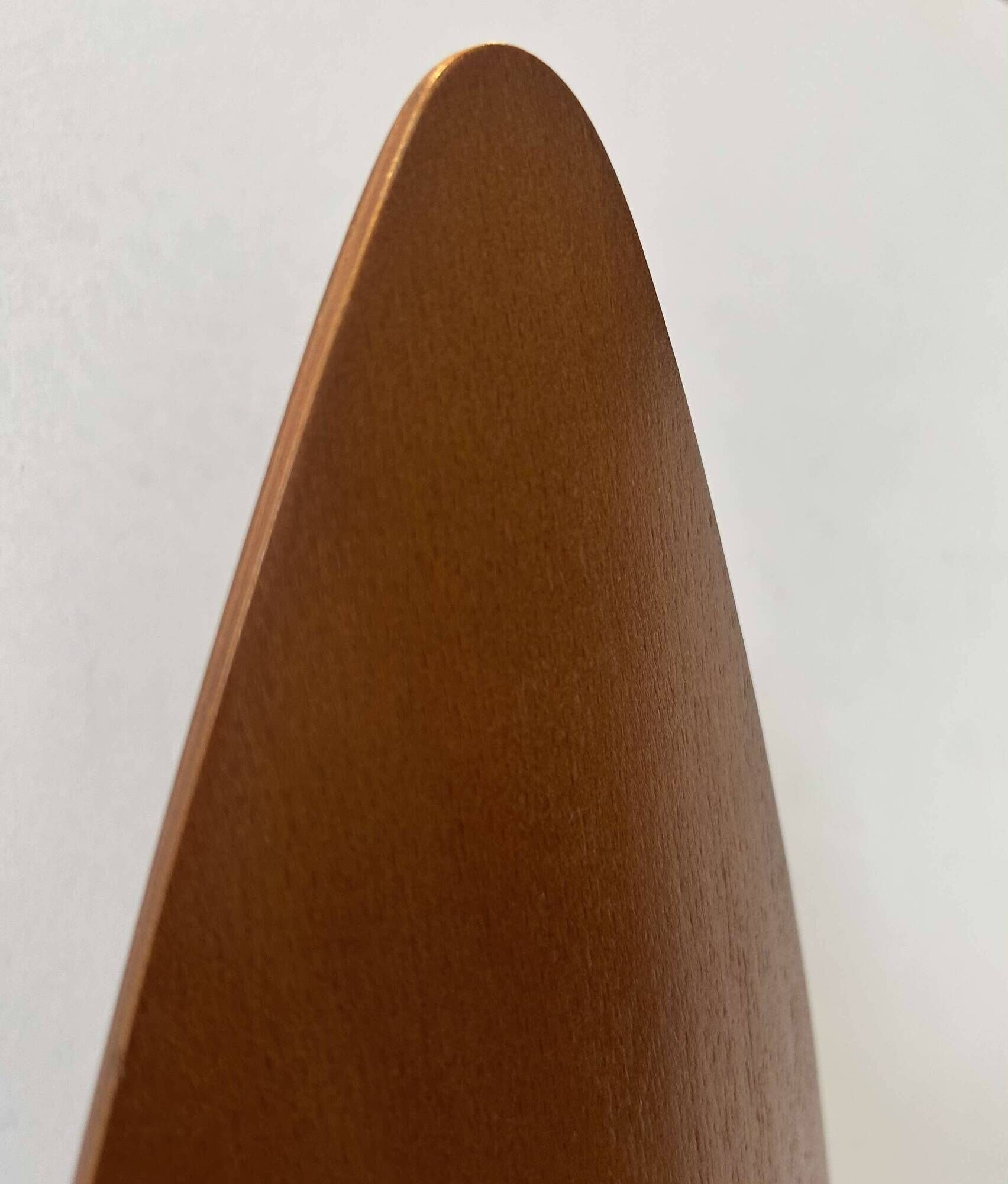 Applique vintage XL, bois thermoformé, France 1980