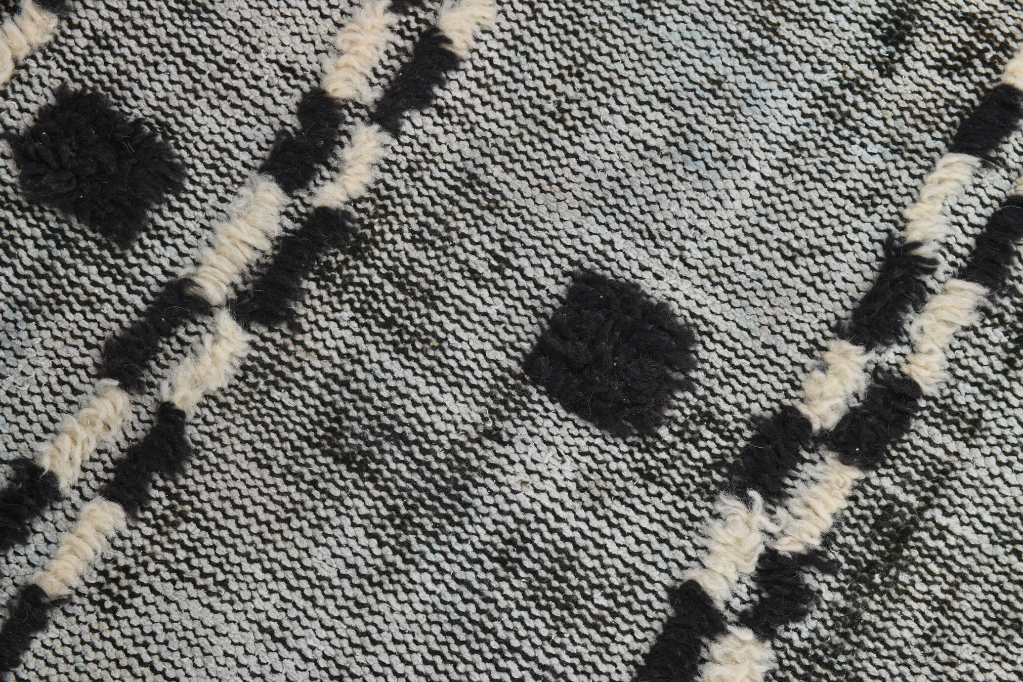 Black & beige turkish runner rug 72x284cm