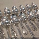 12 silver-plated metal teaspoons by silversmith Francois Frionnet Florian