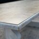 Patinated solid wood dining table, provencal castle