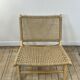 Fauteuil lounge en teck massif et jonc de mer tressé, années 2000