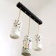 Chandelier with Cylindrical Ceramic Lampshades by Ceramiche Pucci, Italy