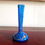 Authentic Berluze Vase Glass Paste by Mic and Bob Le Bleis 1970s